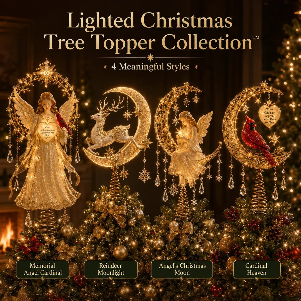🎄Meaningful Christmas Tree Topper Collection – Lighted Holiday Keepsakes