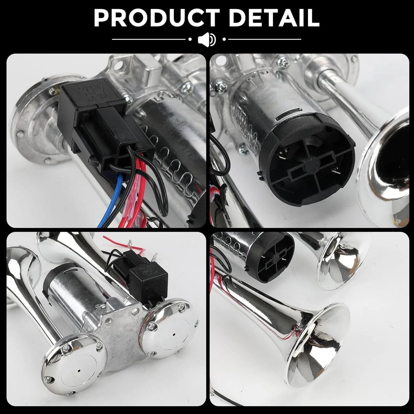 🚗🔧2026 Upgraded 12V Dual Air Horn Kit – 130DB Super Loud Dual Horn with Compressor for Cars, Trucks, SUVs, Boats & More