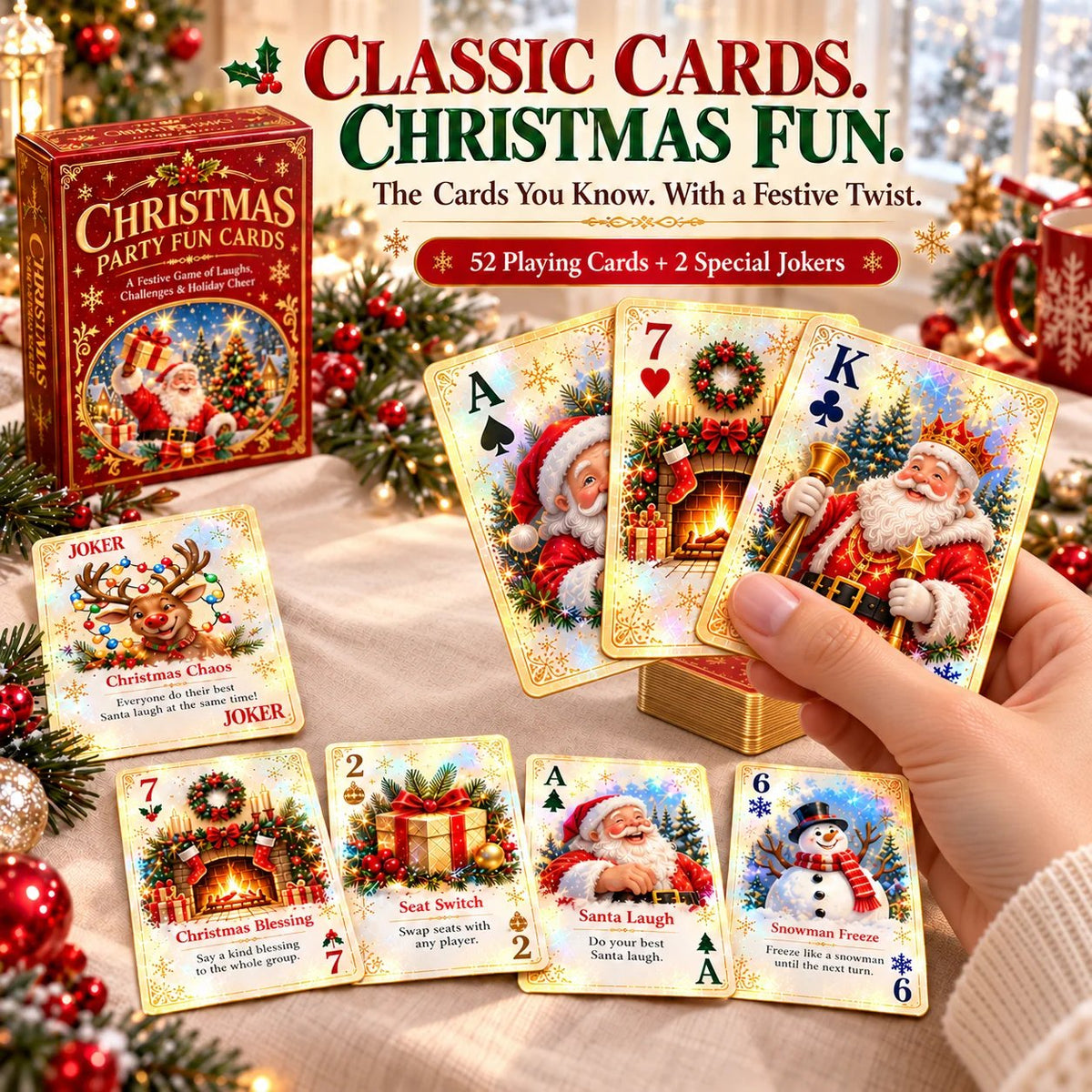 🃏🎅 Christmas Holiday Cheer Playing Cards - Make Your Christmas Game Night More Fun!
