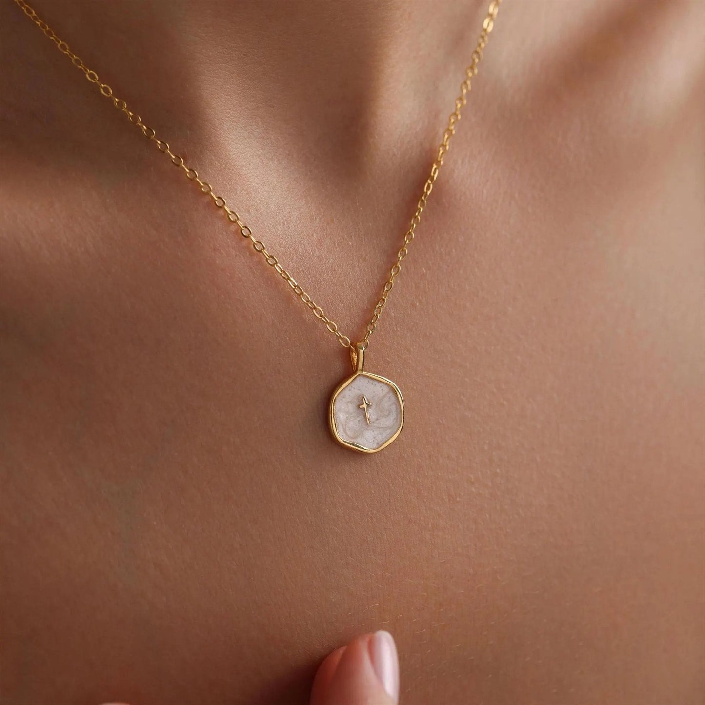 New Arrival✨The "Serene Faith" Vintage Oval Cross Necklace