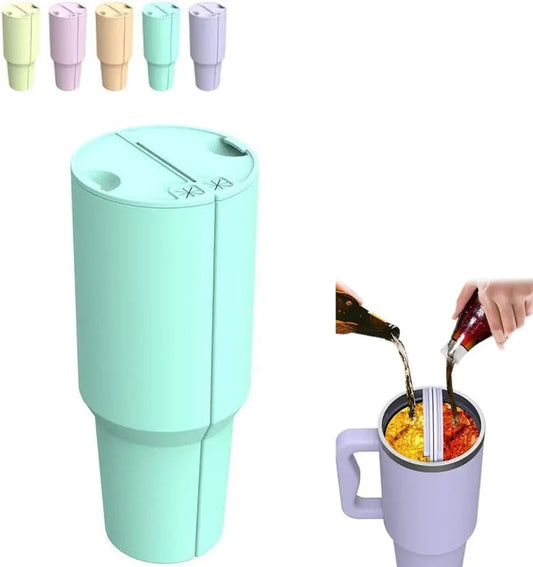 2-in-1 Drink Separator Silicone Liner for Stanley Cup 40 oz, Inner Cup Section Tray for Stanley Cup Dual-Sided Drink, Reusable Cup Divider for Coffee, Juice, Cocktails, Whiskey