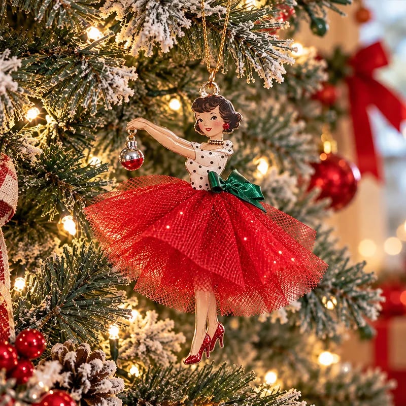 Vintage Christmas Lady Ornaments – 1950s-Inspired Holiday Charm 🎄