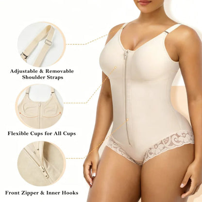 Women's Zip-Up Shapewear Bodysuit – Instant 360° Tummy Control & Lift 🩱
