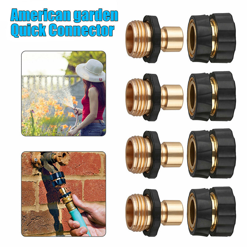 Garden Hose Quick Connector, 3/4 Inch Male and Female Garden Hose Fitting Quick Connector