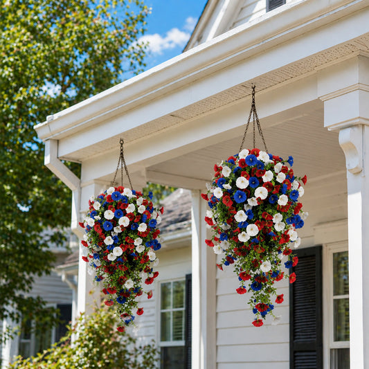 🏆Flash Sale-49% OFF⚡ 50K+ SOLD! Red, White & Blue Artificial Morning Glory Hanging Vines