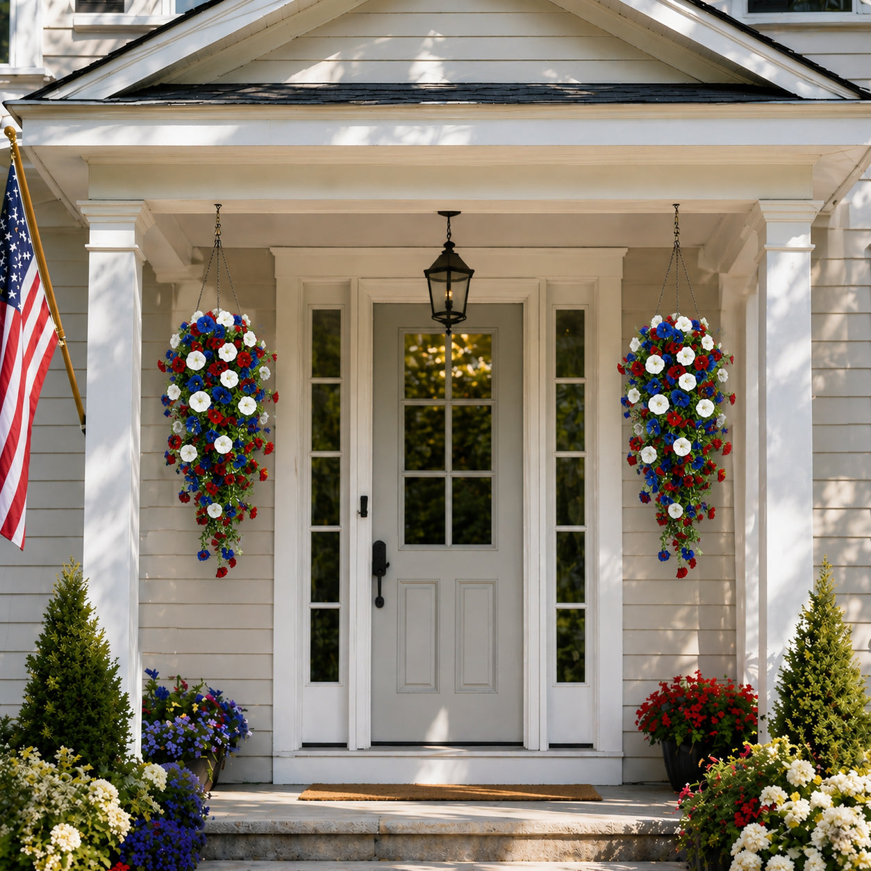 🏆Flash Sale-49% OFF⚡ 50K+ SOLD! Red, White & Blue Artificial Morning Glory Hanging Vines
