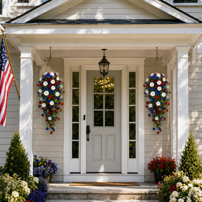 🏆Flash Sale-49% OFF⚡ 50K+ SOLD! Red, White & Blue Artificial Morning Glory Hanging Vines