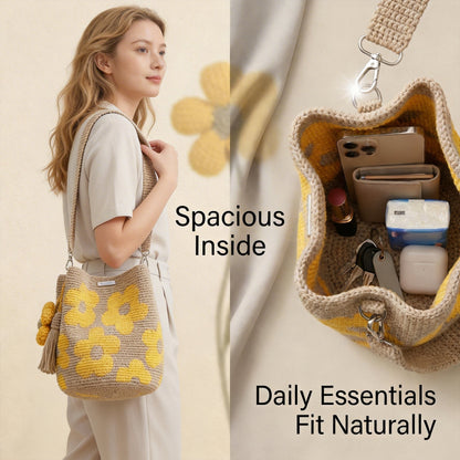 🏆Last Day Promotion 49% OFF🧵Handmade Crochet Flower Tote 🌼✨