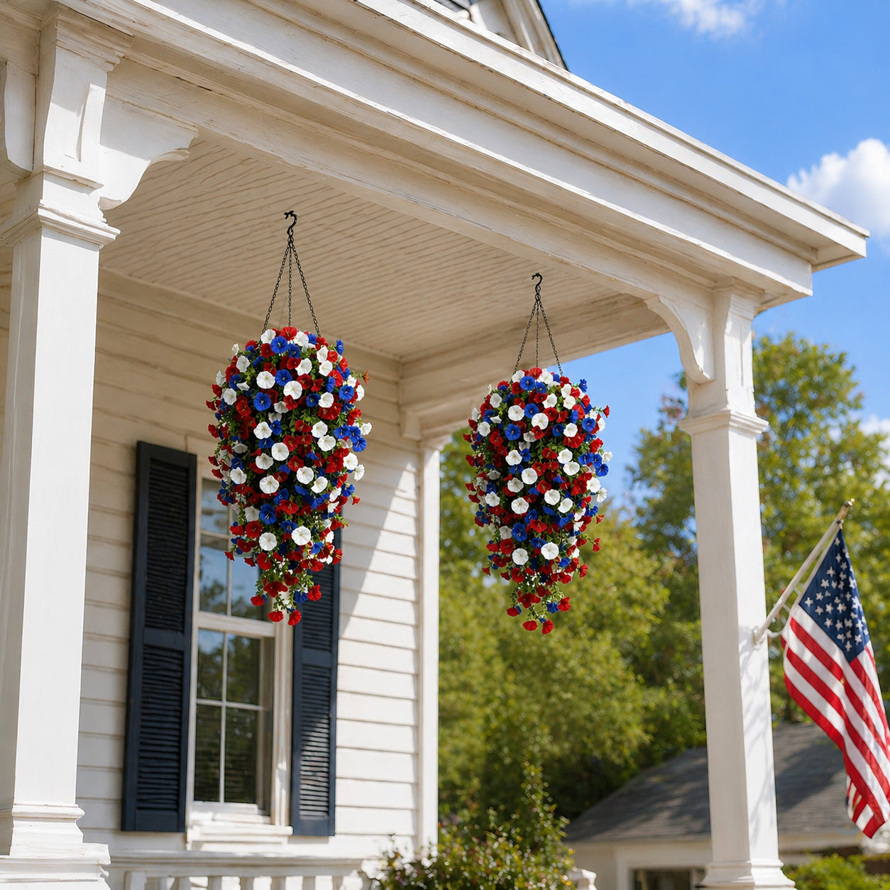 🏆Flash Sale-49% OFF⚡ 50K+ SOLD! Red, White & Blue Artificial Morning Glory Hanging Vines
