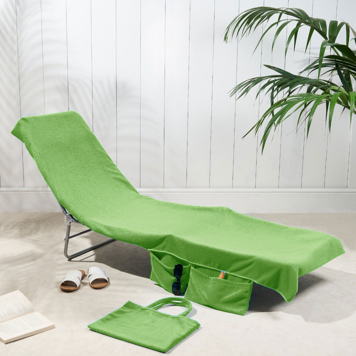 🏖️Summer Hot Sale🌞🌊Sun Lounger Towel in Bag with Pockets Storage