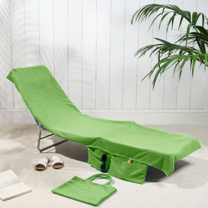 🏖️Summer Hot Sale🌞🌊Sun Lounger Towel in Bag with Pockets Storage