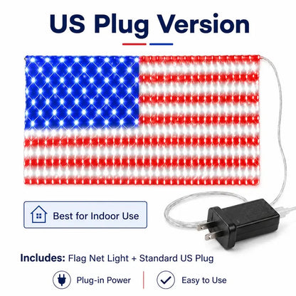 ⚡Hot Sales 🔥Solar American Flag Lights Outdoor American Flag Net Lights