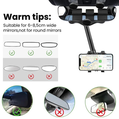 360 Degree Car Phone Holder Rearview Mirror