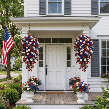 🏆Flash Sale-49% OFF⚡ 50K+ SOLD! Red, White & Blue Artificial Morning Glory Hanging Vines