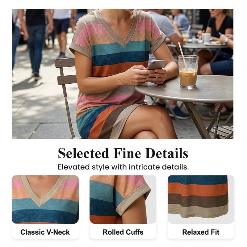 🎁48% OFF💥Women's Summer Casual V-Neck T-Shirt Dress