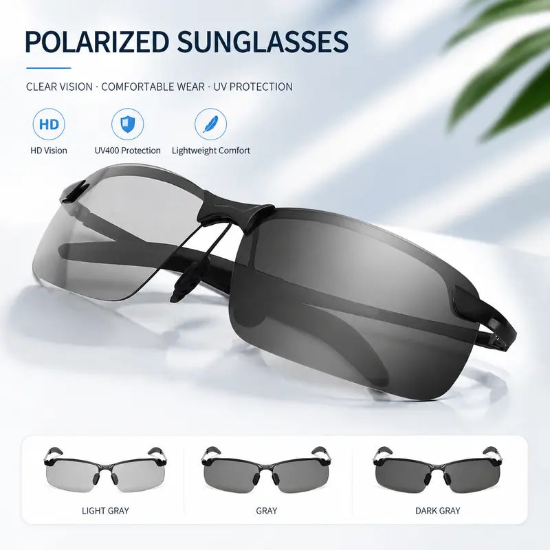 Unisex Fashion Polarized Sunglasses, UV400 Anti Blue Light Sun Glasses for Photography Hiking Beach Outdoo