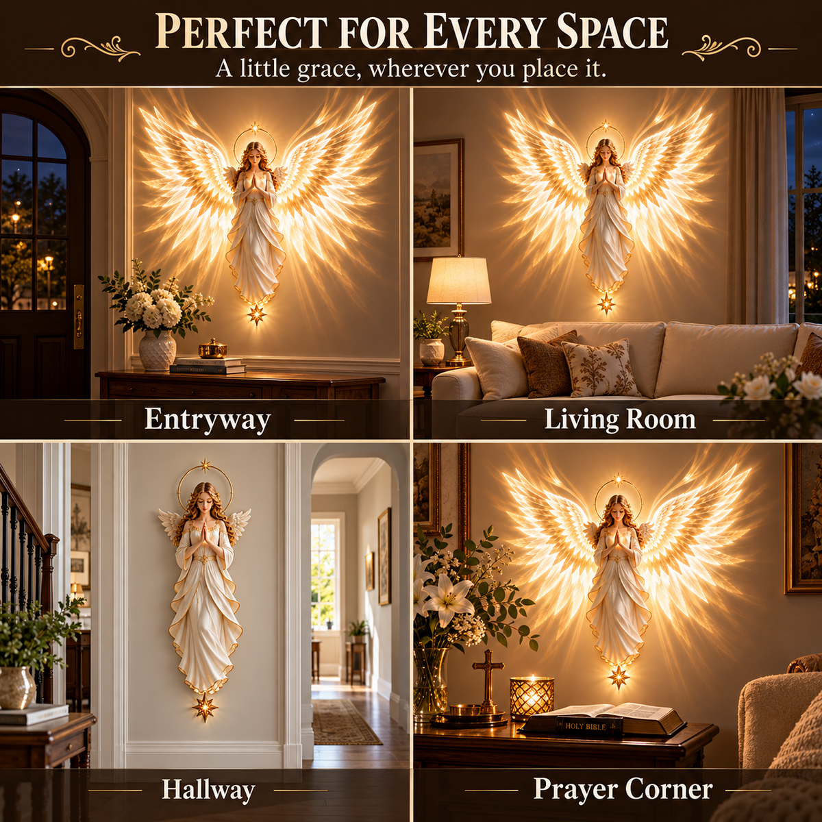 ✝️✨ Angel of Hope™ — Heavenly Wings Projection Wall Light | Christian Home Decor & Faith Gift