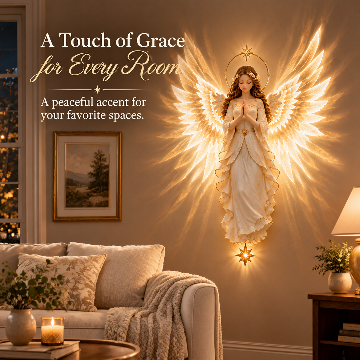 ✝️✨ Angel of Hope™ — Heavenly Wings Projection Wall Light | Christian Home Decor & Faith Gift