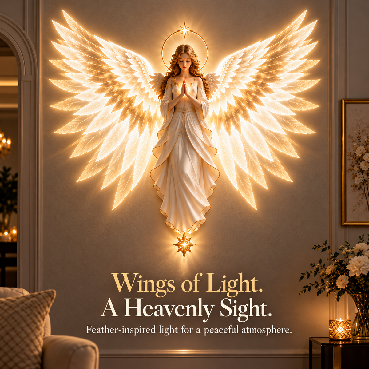 ✝️✨ Angel of Hope™ — Heavenly Wings Projection Wall Light | Christian Home Decor & Faith Gift