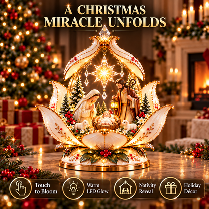✝️🌸 Christmas Miracle Bloom™ – Touch-to-Bloom Nativity Light