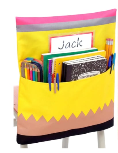 🌈 Classroom Chairback Storage Pockets with Name Slots✏️📚