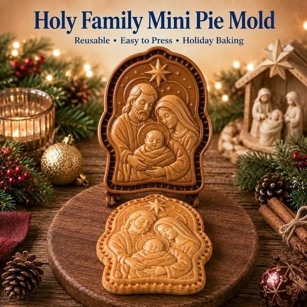 🔥HOT SALE 49% OFF✝️ Faith & Nativity Christmas Mini Pie Mold Collection | Reusable Embossed Molds for Shaping Detailed Praying Jesus, Nativity Stable and so on Pies🥧✨