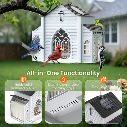 🔥Church-Shaped Solar Bird Feeder🎁
