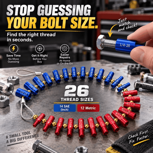 🔩 26-Piece Nut & Bolt Thread Gauge Set