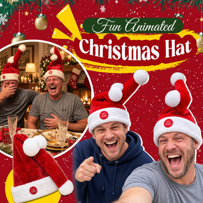 🎅😂 Funny Moving Santa Hat — Button-Activated Christmas Party Gag Gift