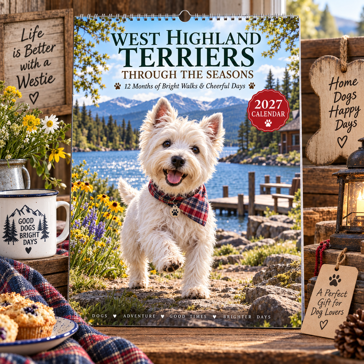 ✨🌲2027 West Highland Terriers Through The Seasons Calendar🐶