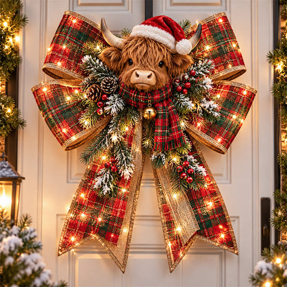 🎀🎄 Christmas Magic Bow Door Hangers – Oversized Light-Up Holiday Bows in 6 Festive Styles