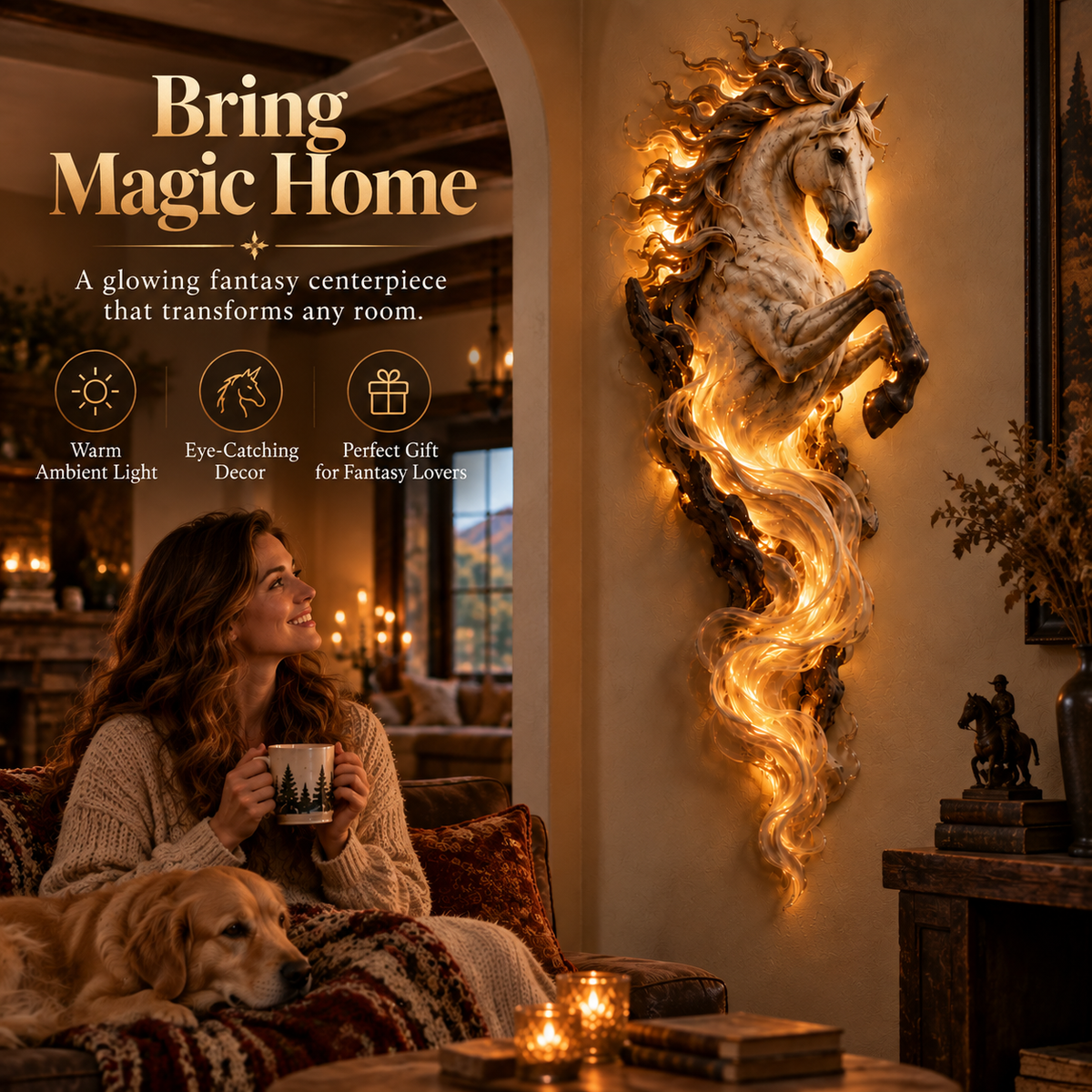 🦄 Celestial Flame Unicorn™ Wall Sconce – A Magical Guardian Awakens on Your Wall