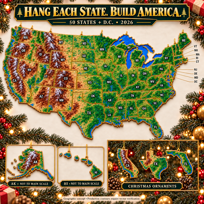 🏅Our America — 50 States + D.C. Christmas Ornament Collection