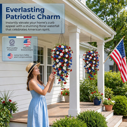 🏆Flash Sale-49% OFF⚡ 50K+ SOLD! Red, White & Blue Artificial Morning Glory Hanging Vines