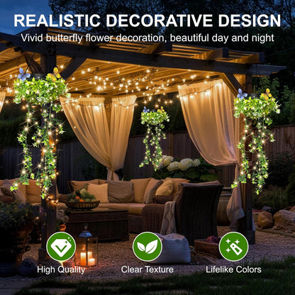 2026 Realistic Flower Vine Solar Hanging Garden Lights