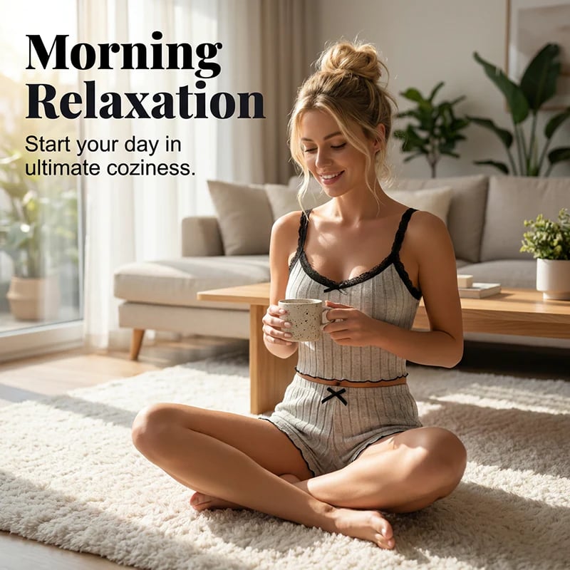 ⏳Time-Limited Special⏰Ribbed Knit Cami & Shorts Pajama Set