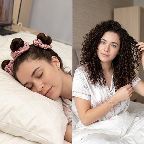 Multi-function Satin Heatless Hair Curler & Hair Tie Non