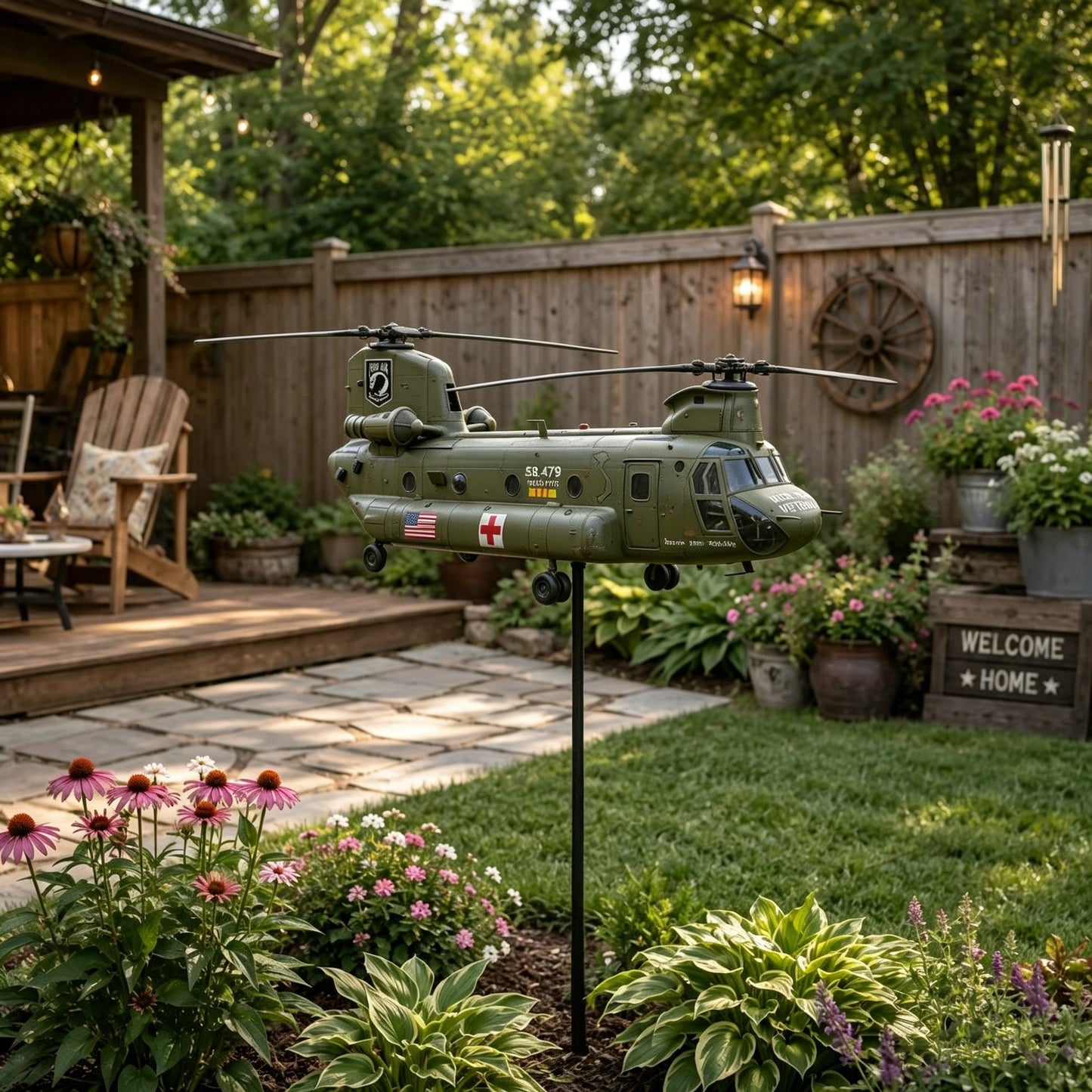 🔥 Father's Day Special🎖️ — 3D Model: Vietnam War Veteran Commemorative Edition CH-47 "Chinook" Helicopter Wind Spinner