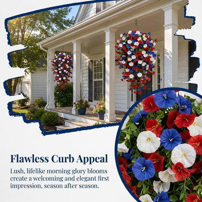 🏆Flash Sale-49% OFF⚡ 50K+ SOLD! Red, White & Blue Artificial Morning Glory Hanging Vines