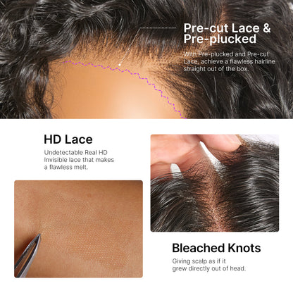 Luvme Hair water wave pixie cut short curly wig with HD lace, minimalistic and glueless, showcasing natural water wave texture.