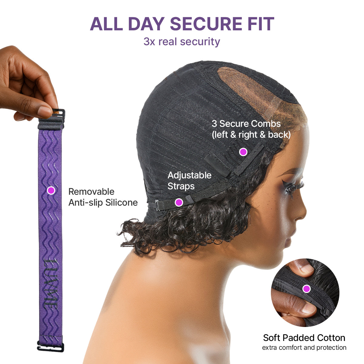 Water Wave Pixie Cut wig by Luvme Hair featuring short, curly, glueless HD lace with a minimalist water wave style.