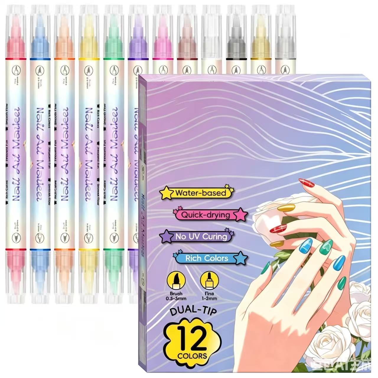 12/24 Colors Nail Art Pens – DIY 3D Markers for Drawing, Dotting & Manicure
