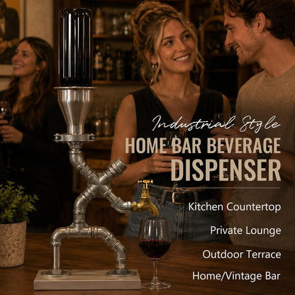 Industrial Pipe Gravity Drink Dispenser | Home Bar Conversation Piece
