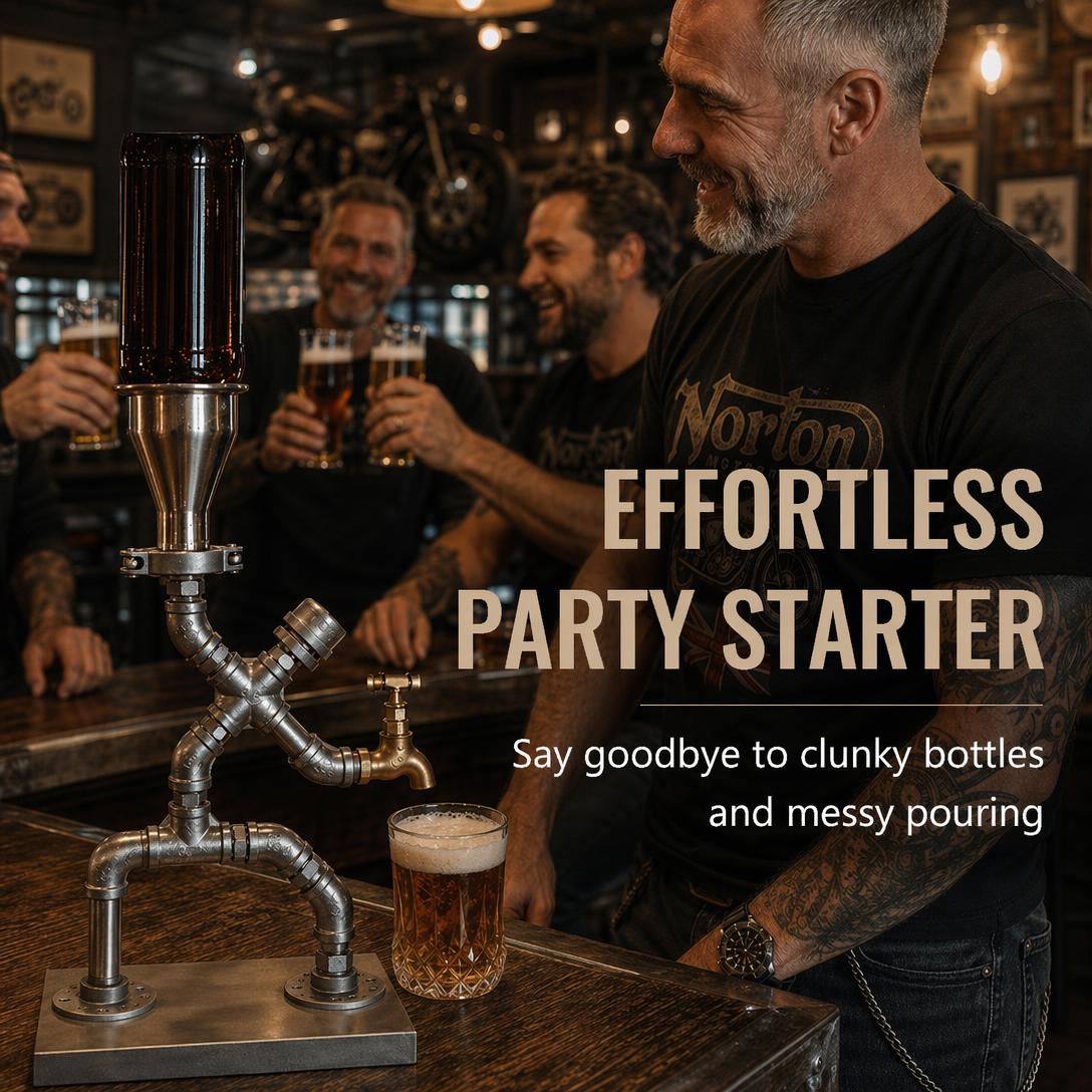 Industrial Pipe Gravity Drink Dispenser | Home Bar Conversation Piece