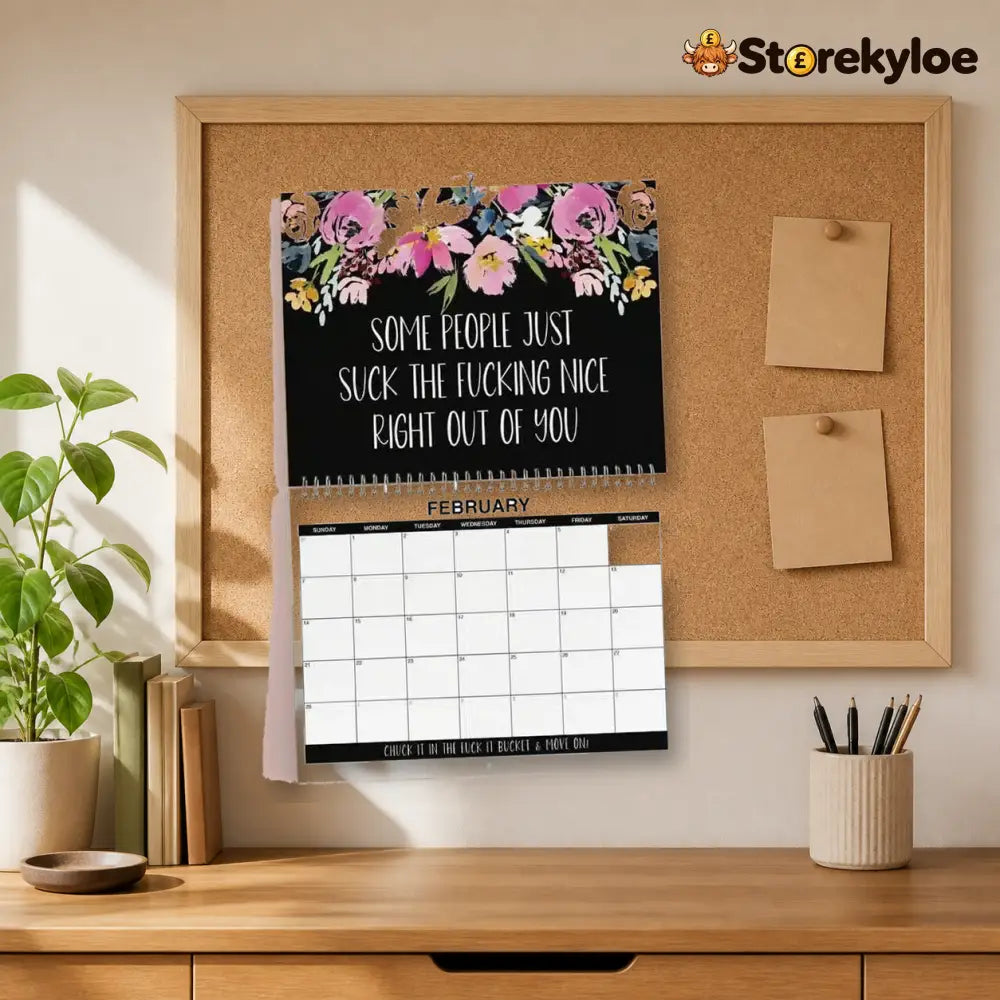 2027 Funny Swear Word Wall Calendar – ’Fu*k It’ Floral Calendar for Tired-Ass Women