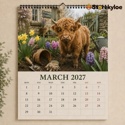 🐮 2027 Highland Cows Seasons Calendar