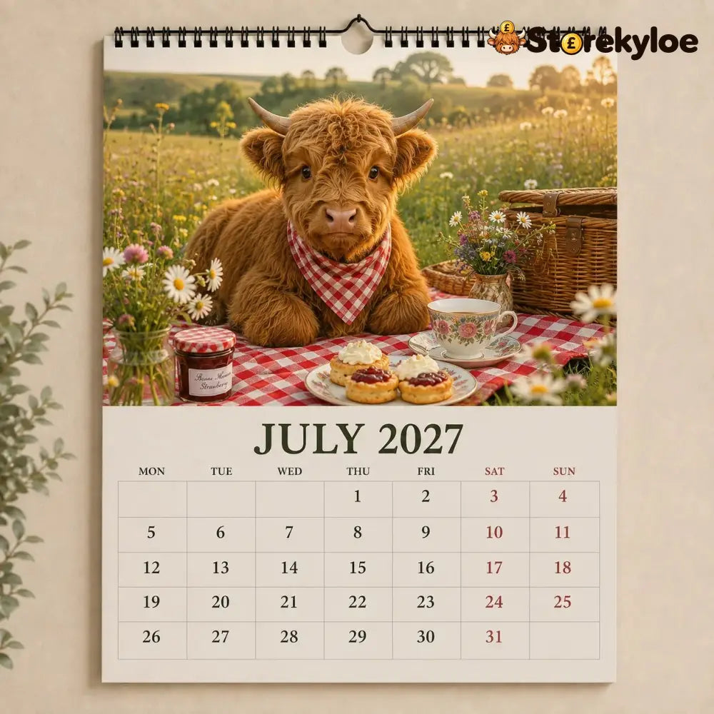 🐮 2027 Highland Cows Seasons Calendar
