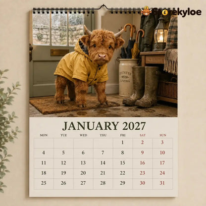 🐮 2027 Highland Cows Seasons Calendar