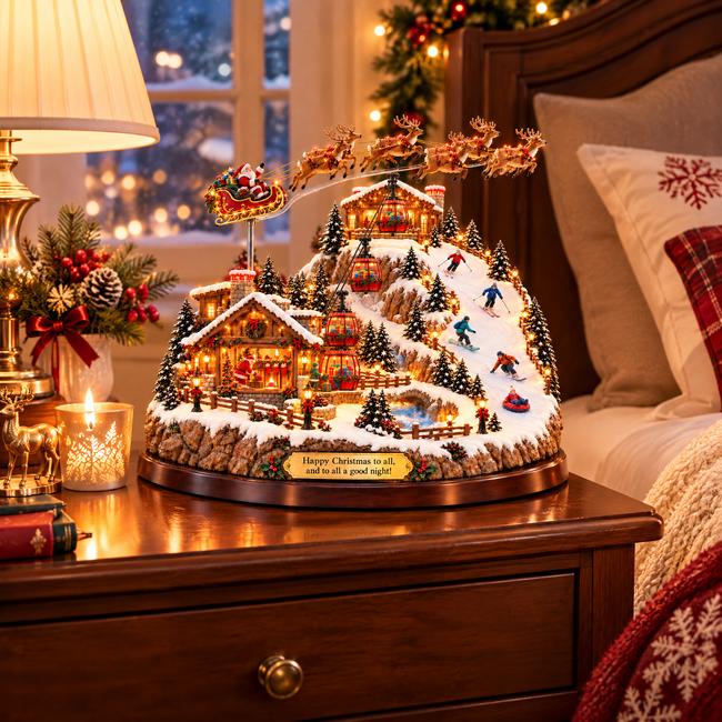 Village in a Christmas bedroom display