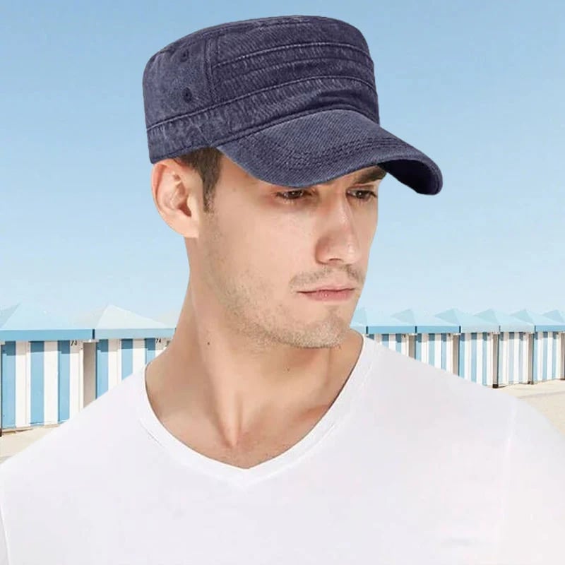 🧢Flat-Top Duckbill Cap – Fashionable, Breathable, Distressed